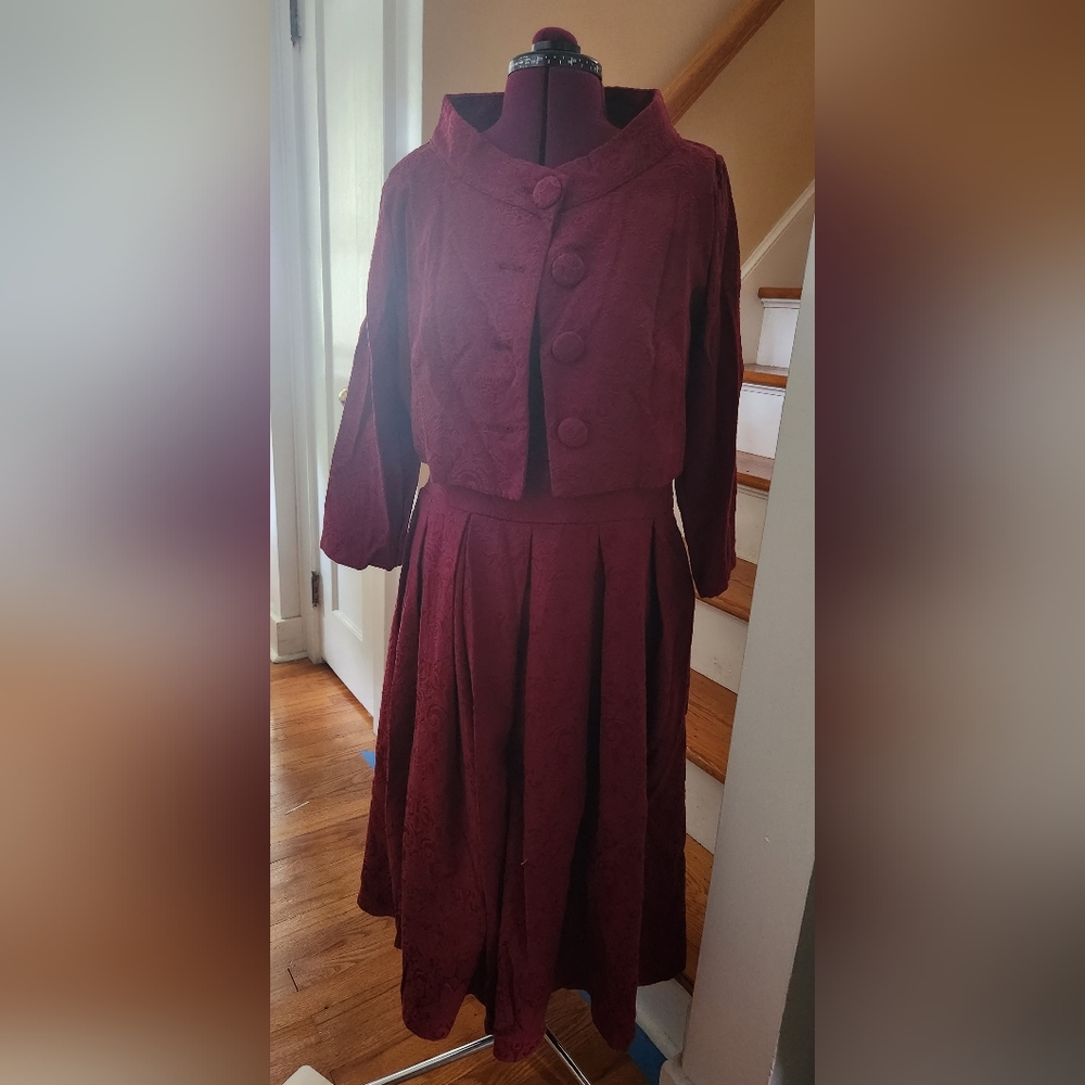 Red Lindy Bop dress and jacket
